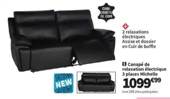Canapé de relaxation électrique 3 places Michelle