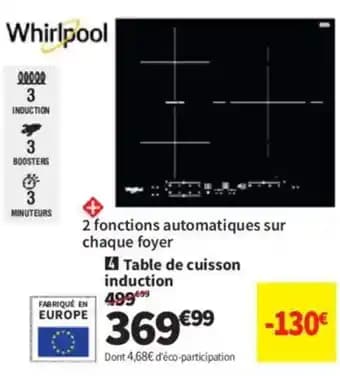 WHIRPOOL Table de cuisson induction