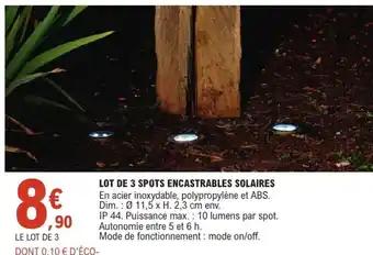 Lot de 3 spots encastrables solaires