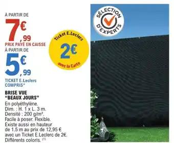 Promotion Exclusives de 15
Brise : Découvrez l'Offre incontournable