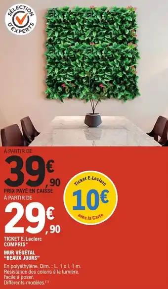 "BEAUX JOURS" Mur végétal