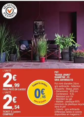 "BEAUX JOURS" Pot diamètre.25