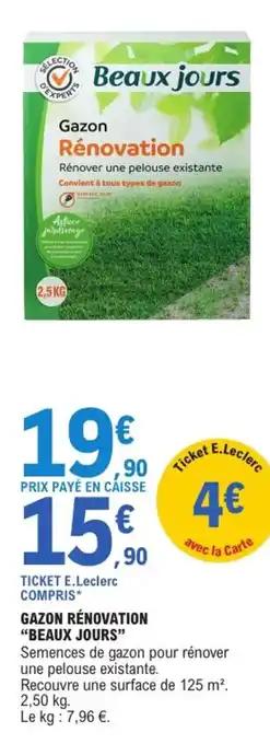 "BEAUX JOURS" Gazon rénovation 2.50 kg