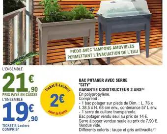 Bac potager avec serre "city"