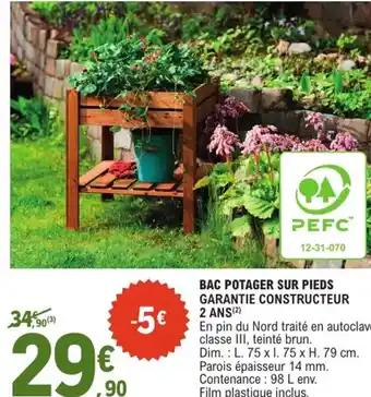 Bac potager sur pieds