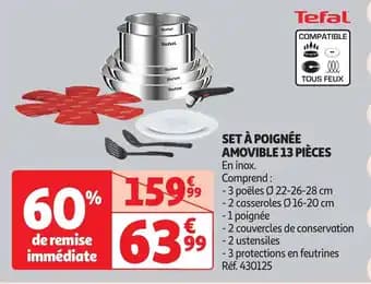 Set à poignée amovible 13 pièces