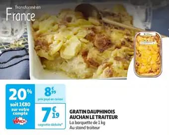 Gratin dauphinois auchan le traiteur 1 kg