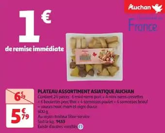 Plateau assortiment asiatique auchan 600 g