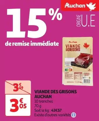 Promotion Exclusives de 6
Viande des grisons : Découvrez l'Offre incontournable