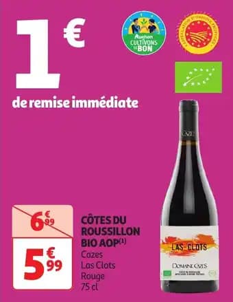 Côtes du roussillon bio aop 75 cl