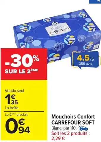 Mouchoirs Confort CARREFOUR SOFT