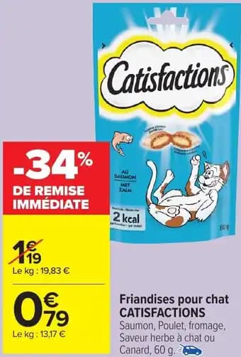 Friandises pour chat CATISFACTIONS 60 g