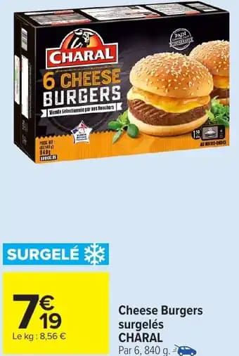 Cheese Burgers surgelés CHARAL 840 g
