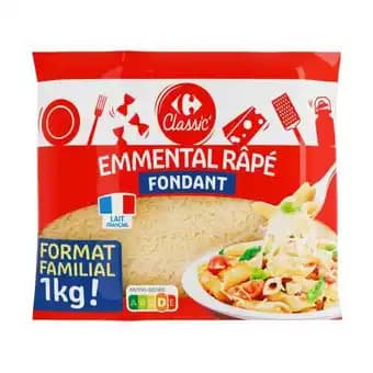 CARREFOUR CLASSIC' Emmental râpé Format familial
