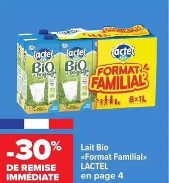 Lait Bio Format Familial LACTEL