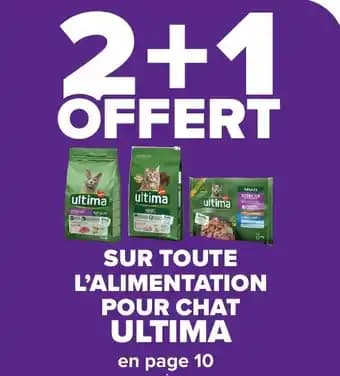 Sur toute l'alimentation pour chat ultima