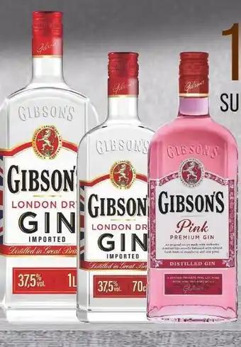 Gibsons 10% de remise immédiate sur la gamme de gins Gibsons