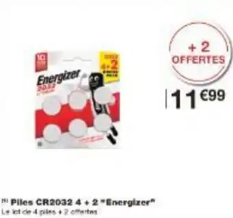 Piles CR2032 4+2 Energizer