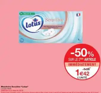 Promotion Exclusives de 2
Mouchoirs lotus : Découvrez l'Offre incontournable