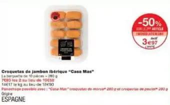 Croquetas de jambon ibérique Casa Mas 280 g