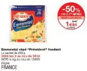 Emmental rapé Président fondant 200 g