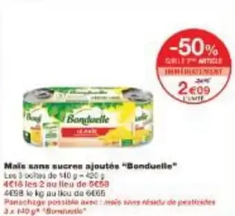 Mais sans sucres Bonduelle 140 g