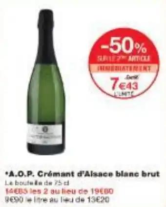 A.O.P. Crémant d'Alsace blanc brut 75 cl