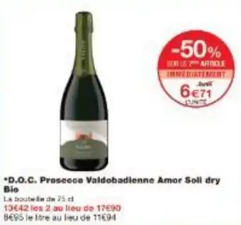 D.O.C. Prosecco Valdobadienne Amor Soll dry Bio 75 cl