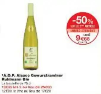 A.O.P. Alsace Gewurztraminer Ruhlmann Bio 75 cl