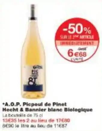 A.O.P. Picpoul de Pinet Hecht & Bannier blanc Biologique 75 cl