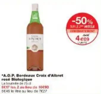 A.O.P. Bordeaux Croix d'Albret rosé Biologique 75 cl