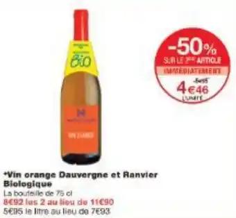Vin orange Dauvergne et Ranvier Biologique 75 cl