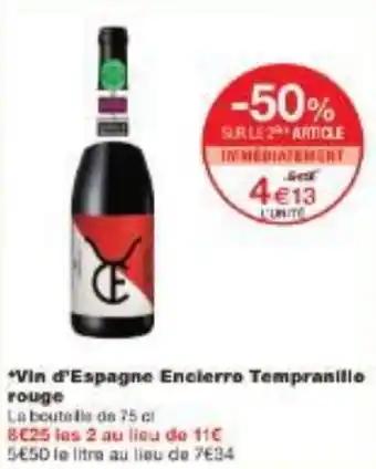 Vin d'Espagne Encierro Tempranillo rouge 75 cl