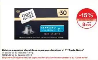 Café en capsules aluminium espresso classique n° 7 Carte Noire 165 g