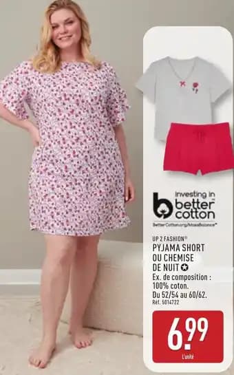 Up 2 fashionpyjama short ou chemise de nuit p