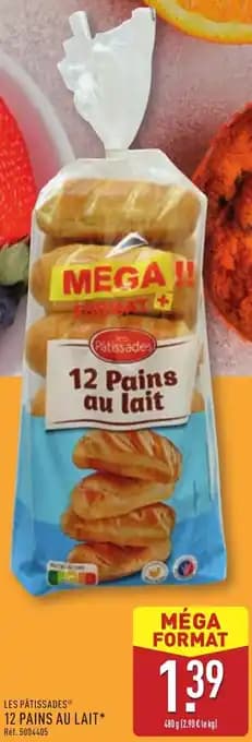 Les pâtissades 12 pains au lait 480 g