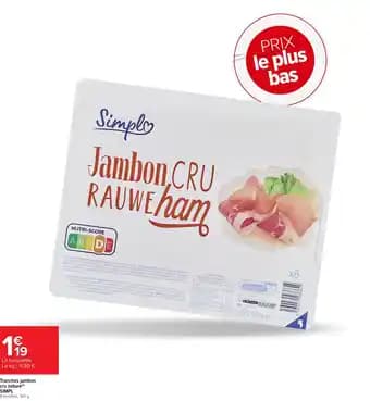 SIMPL Tranches jambon cru nature 100 g