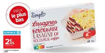 SIMPL Lasagnes à la bolognaise 1 kg