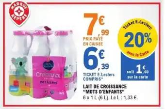 Lait de croissance mots d'enfants 1 l