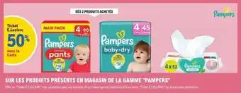 Sur les produits présents en magasin de la gamme pampers