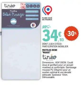 Matelas bebe nuage  60 x 120 cm