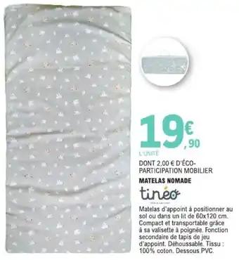 Matelas nomade  60 x 120 cm