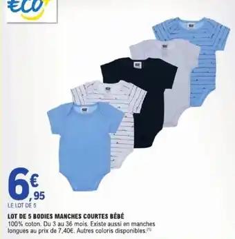 Lot de 5 bodies manches courtes bébé