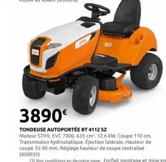 Tondeuse autoportée rt 4112 sz