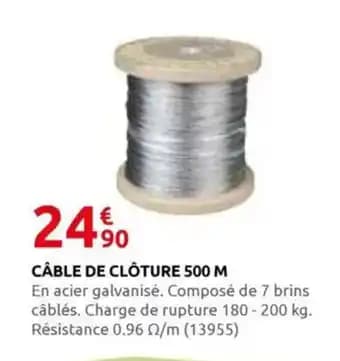 Câble de clôture 500 m