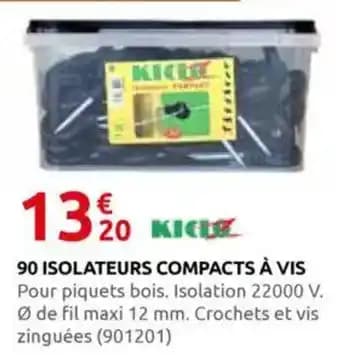 90 isolateurs compacts à vis