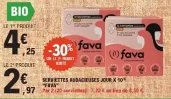 "FAVA" Serviettes audacieuses jour x 10(