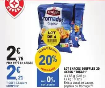 TOKAPI Lot snacks souffles 3d 4x85g 340 g