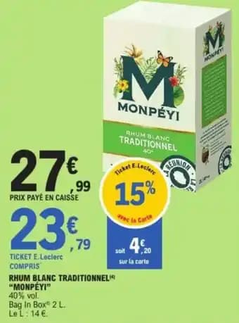 Promotion Exclusives de 3
Rhum blanc traditionnel : Découvrez l'Offre incontournable