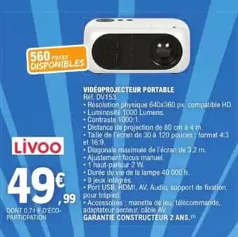 LIVOO Vidéoprojecteur portable